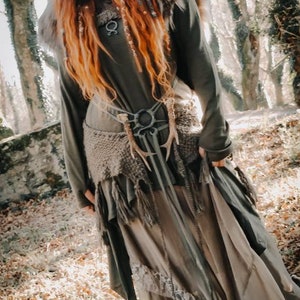 Viking Hood, Norse Hood, Forest Witch Hood, Handwoven Hood, Big Sized Hood, Celtic Hood, Pagan Wedding, Viking Wedding, Celtic Wedding, Larp image 9