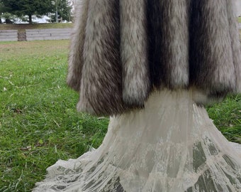 Viking Wedding Fur Cloak, Extra Large Fur Cloak, Norse Viking
