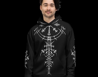 Sudadera vikinga: amuleto de runas nórdicas, ropa pagana