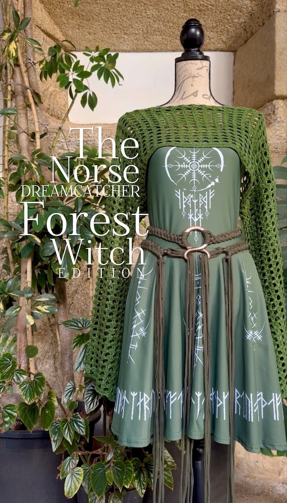 green viking dress Olive Green Viking Dress main image 1