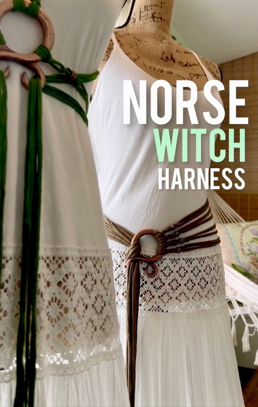 Norse Witch Belt: Beltane Troll Cross Harness, Recycled  display picture 2