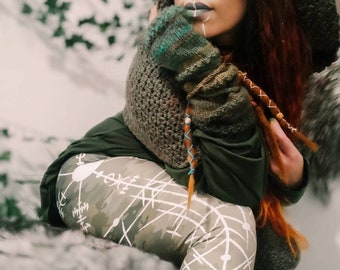 Viking Runes Leggings: Norse Bindrunes, Aegishjalmur Amulet
