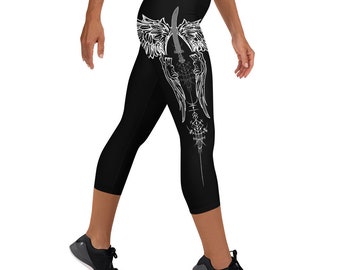 Valkyrie Capri Leggings: Norse Viking Shieldmaiden Pagan Wear