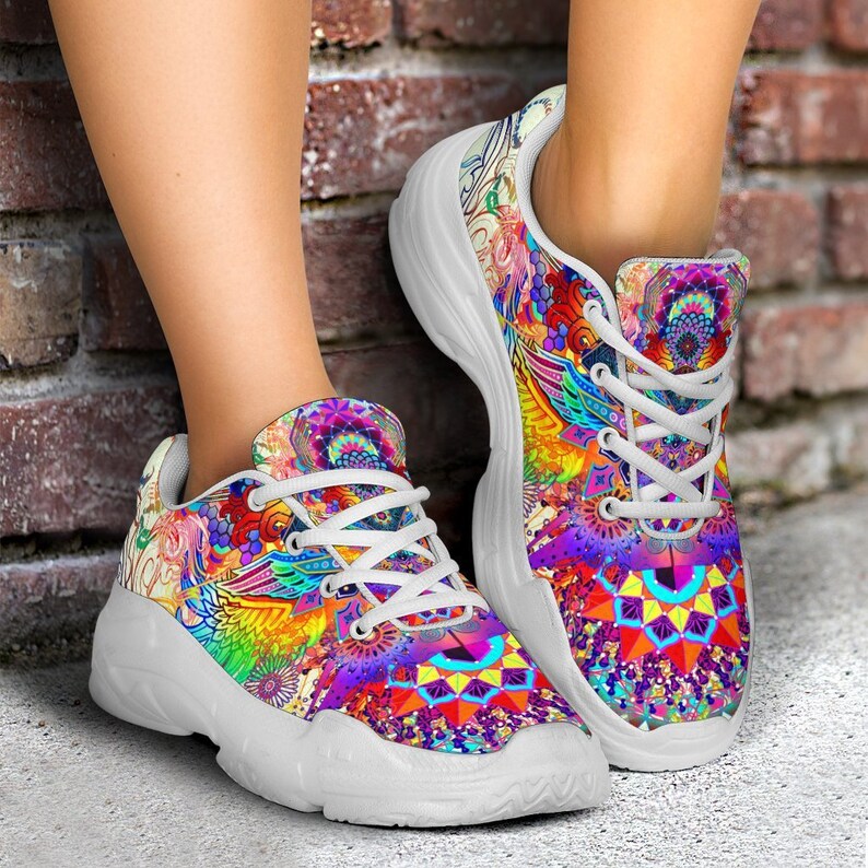 CHUNKY SNEAKERS Psychedelic Trance Techno Plur Rave Goa Ayahuasca Lsd Dmt Edm Psytrance Futuristic Cyberpunk Ozora Trippy Boom Psy Trance