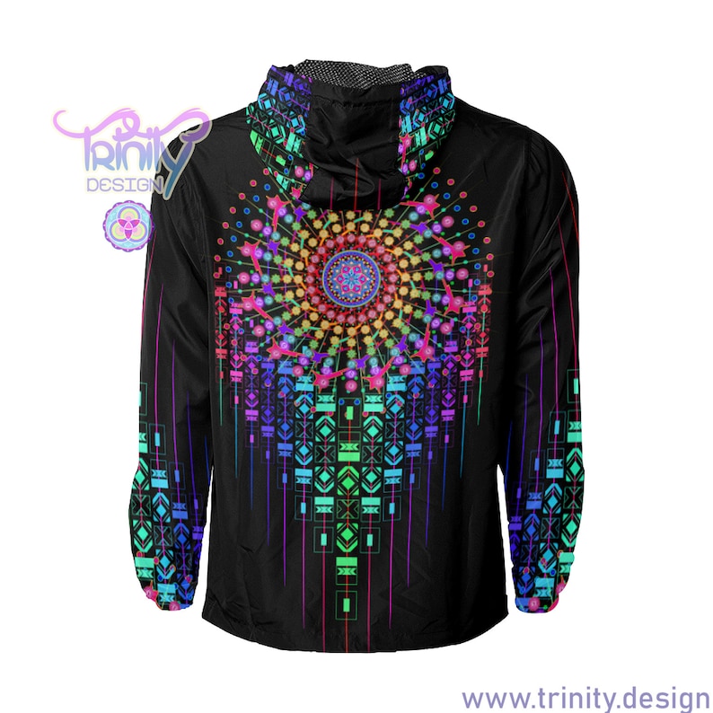 WINDBREAKER JACKET Psychedelic Trance Techno Plur Rave Goa Ayahuasca Lsd Dmt Edm Psytrance Futuristic Cyberpunk Ozora Trippy Boom Psy Trance
