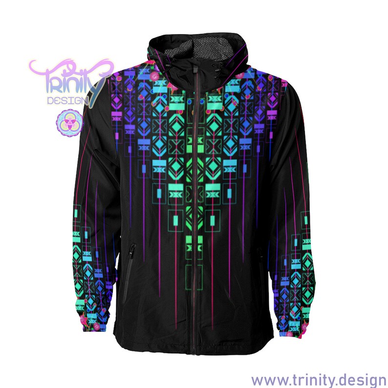 WINDBREAKER JACKET Psychedelic Trance Techno Plur Rave Goa Ayahuasca Lsd Dmt Edm Psytrance Futuristic Cyberpunk Ozora Trippy Boom Psy Trance