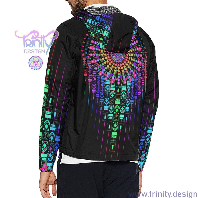 WINDBREAKER JACKET Psychedelic Trance Techno Plur Rave Goa Ayahuasca Lsd Dmt Edm Psytrance Futuristic Cyberpunk Ozora Trippy Boom Psy Trance