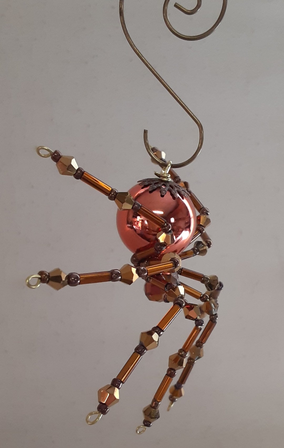 Metallic Steampunk/christmas Beaded Copper Spider - Etsy