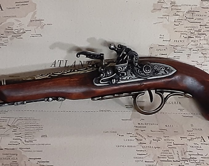 Left Handed Steampunk Style Pirate's Aged Non Firing Flintlock Blunderbuss