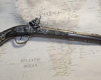 Right Handed Steampunk Style 17th Century Aged German Non Firing Flintlock