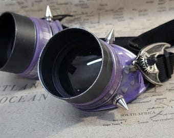 Steampunk Winged Purple/Silver Valkyrie Goggles