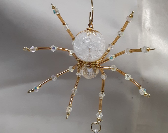 Steampunk Crystalline Cracked Dew Drop Ice Spider
