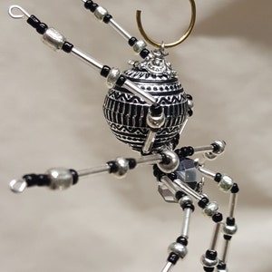 Christmas Silver Beaded Spider