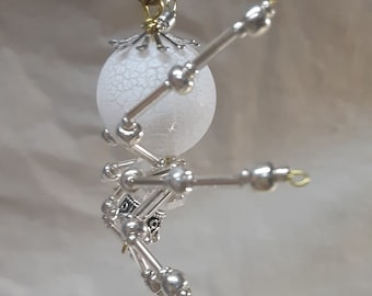 Steampunk/Christmas Frosted Crystalline Snow Queen Spider w/Silver Crown