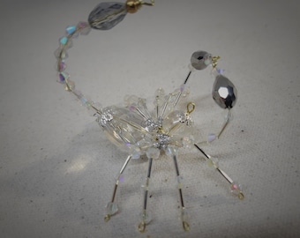 Steampunk Beaded Clear Crystalline Scorpion