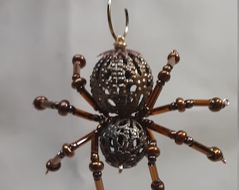 Small Steampunk Metal Beaded Spider