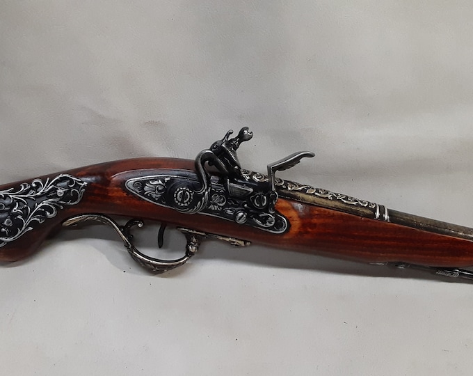 Right Handed Steampunk Style 18th Century Aged English Dueling Non Firing Flintlock