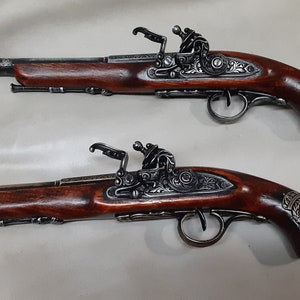 Left Handed Steampunk Style 18th Century Aged Napoleonic Non Firing Antique Reproduction Flintlock