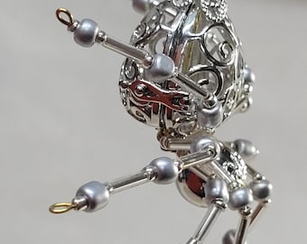 Steampunk/Christmas Decorative Plum Filigree Silver Spider