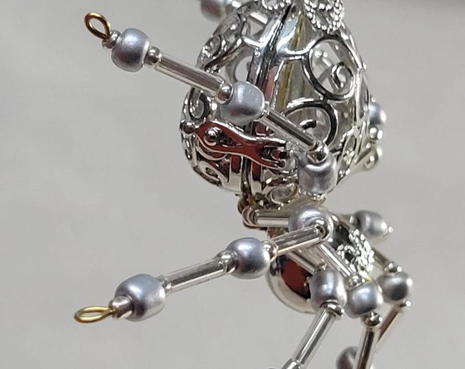 Steampunk/Christmas Decorative Plum Filigree Silver Spider