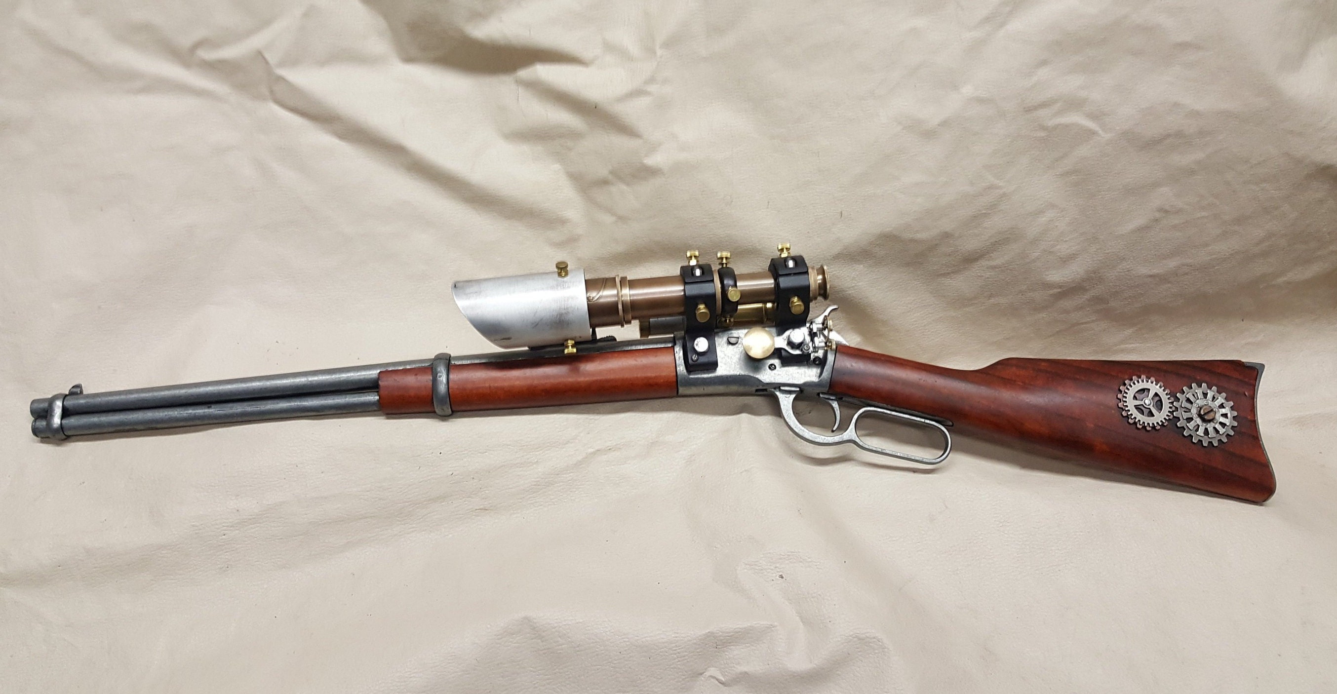 1892 Steampunk Winchester Lever Action Carbine Rifle Non Firing Replica  W/double Scope - Etsy UK