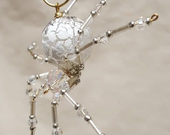 Steampunk/Christmas Dew Drop Frosted Crystalline Snow Spider