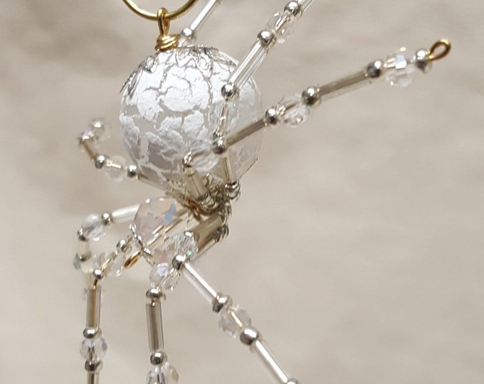 Steampunk/Christmas Dew Drop Frosted Crystalline Snow Spider
