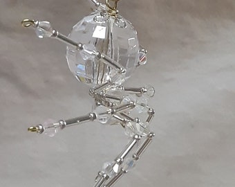 Steampunk/Christmas Large Faceted Crystalline Ice Spider