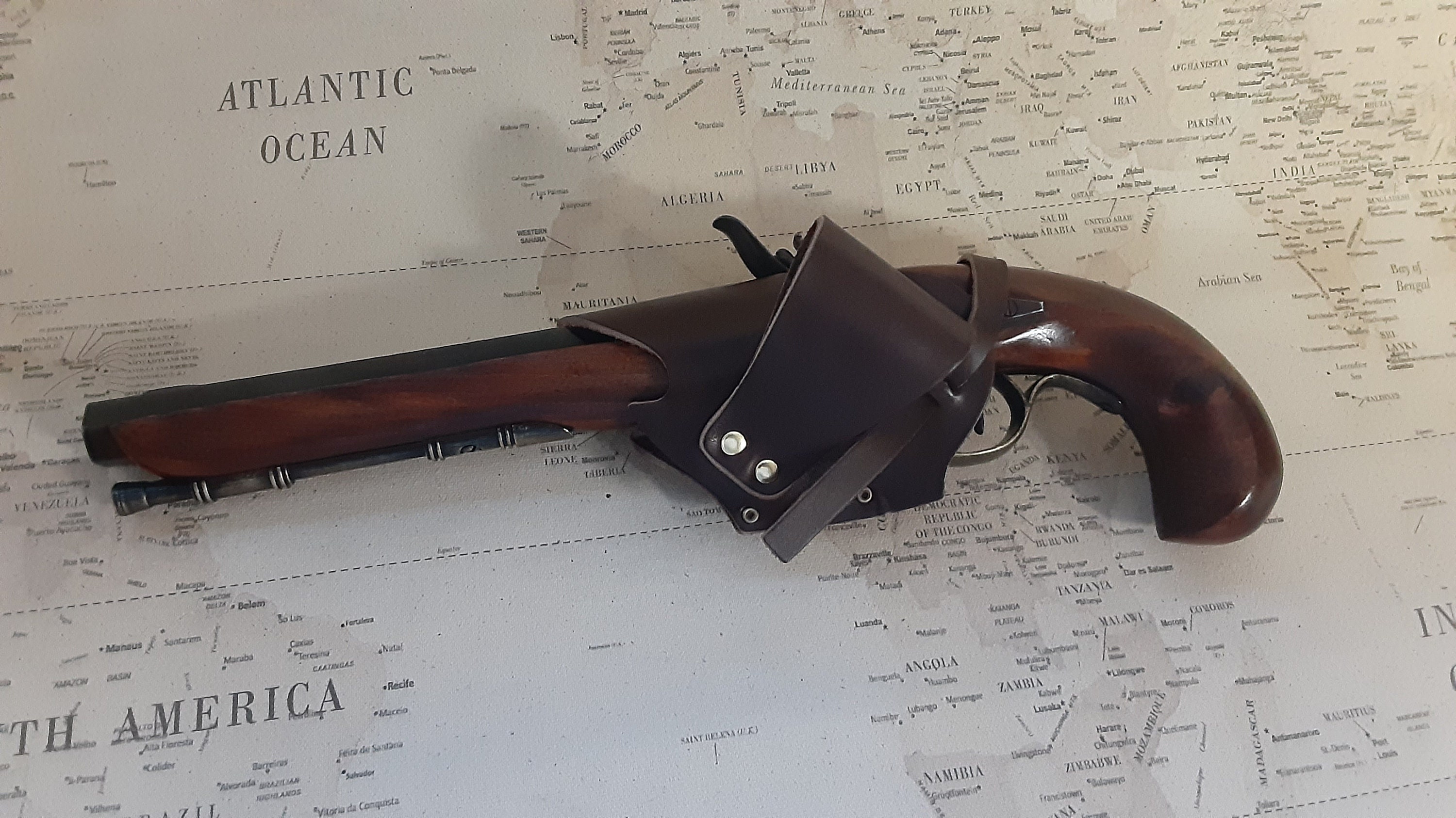 Custom Cased Revolutionary War Flintlock Holster PIstol W/