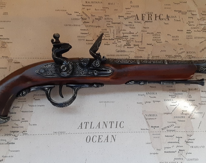 Steampunk Style Pirate's Aged Non Firing  Pewter Flintlock Blunderbuss