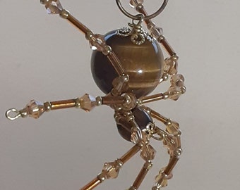 Steampunk/Christmas Tiger Eye Spider