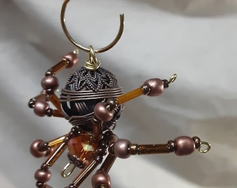 Small Copper Steampunk Metal Beaded Spider