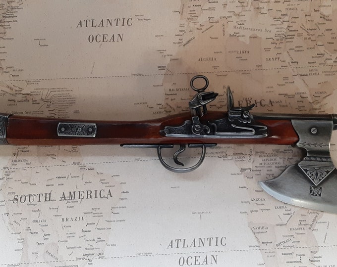17th Century German Non-Firing Pirates Boarding Ax/Flintlock with Optional Axe Frog