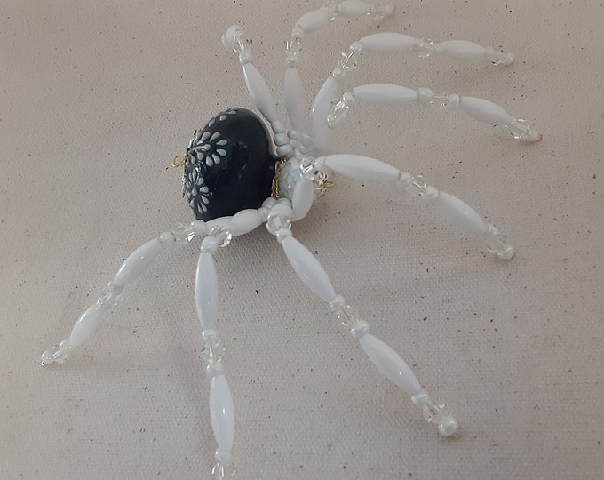 Extra Large Steampunk Gray Ceramic Drawer Pull Spider