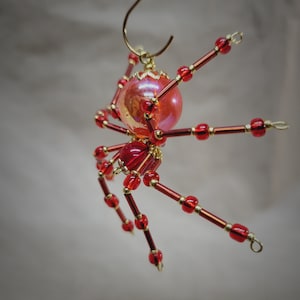 Steampunk/Christmas Beaded Red Cherry Spider