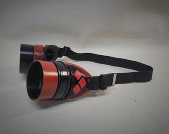 Slightly Distressed Steampunk Goggles Inspired By Harley Quinn