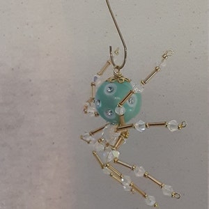 Steampunk/Christmas Green Pearlescent Jeweled Spider