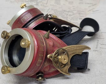Red Steampunk Style Dragon Wing Goggles