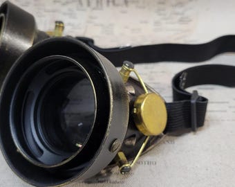 Steampunk Elven Style Brown/Gold Double Hood Engineer Goggles