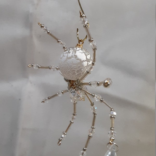 Steampunk/Christmas Dew Drop Frosted Crystalline Snow Spider