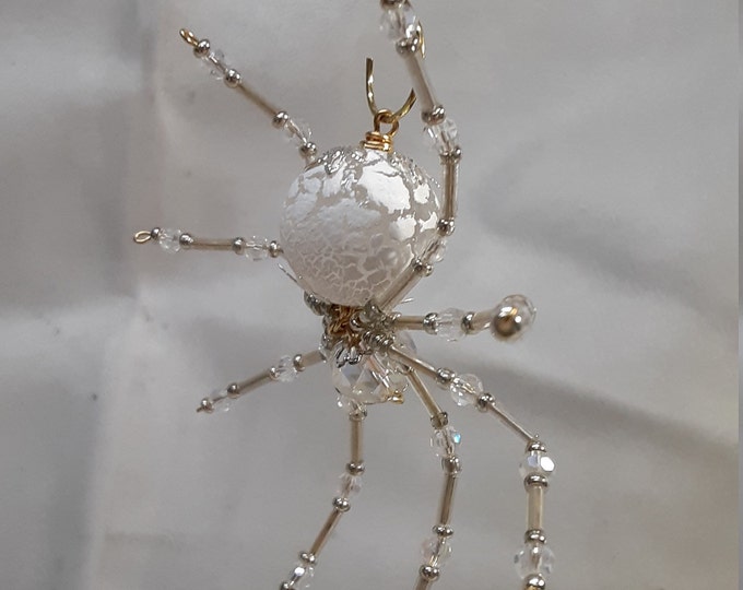 Steampunk/Christmas Dew Drop Frosted Crystalline Snow Spider