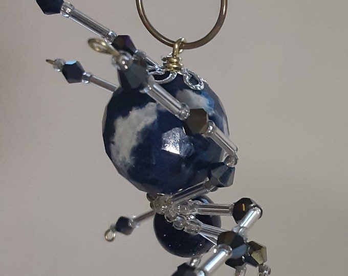 Steampunk Christmas Blue Sodalite Spider