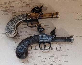 Steampunk Style 18th Century Aged Non Firing English Lady's Muff Flintlock W/Opt Holster and Leg Garter