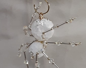 Steampunk/Christmas Dew Drop Frosted Crystalline Ice Spider