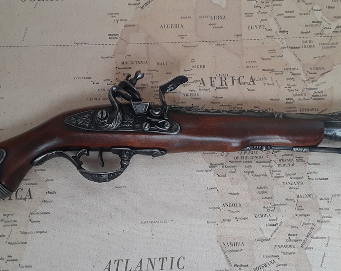 Steampunk Style Pirate's Aged Pewter or Brass and Pewter Non Firing English Flintlock Blunderbuss