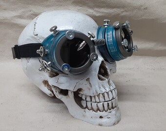 Blue Steampunk Engineer Goggles