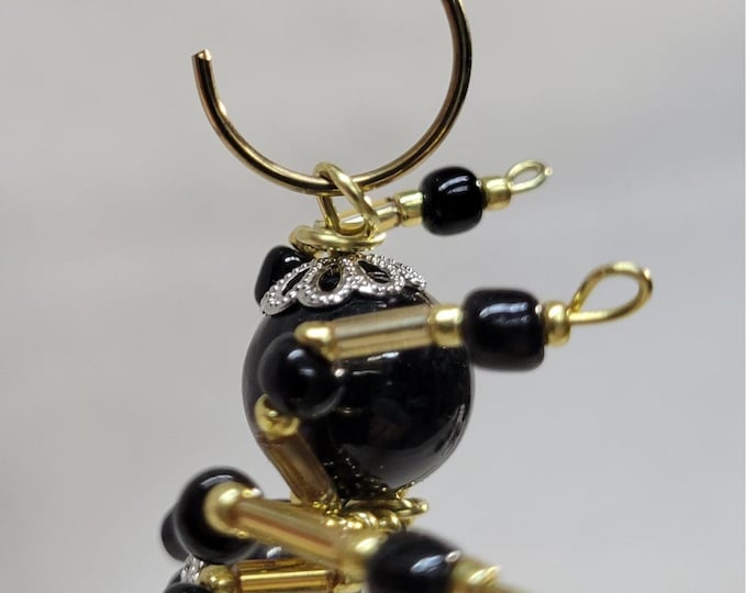 Small Steampunk/Christmas Black/Gold Jumping Spider
