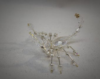 Steampunk Beaded Clear Tear Drop Crystalline Scorpion