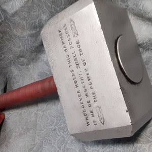 Mjolnir - Mythical Hammer of Thor with Inverted Etched Enchantment