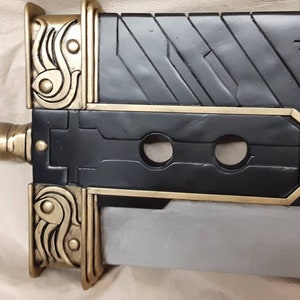 Commissioned/ Custom Made Metal Angeal/Zack Faire Original FFVII Crisis Core Buster Sword (Red Leather Handle Wrap)